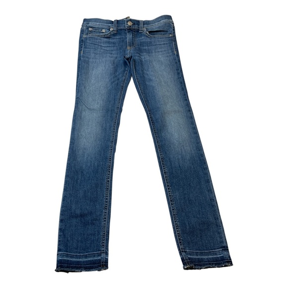 Rag & Bone Ankle Skinny Medium Wash Raw Hem Jeans Women’s size 27 - Picture 1 of 14